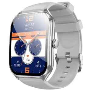 Smartwatch έξυπνο ρολόι HOCO με λειτουργία κλήσης AMOLED Y28 ασημί
