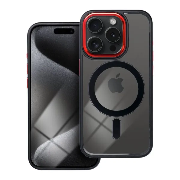 Θήκη MagSafe για iPhone 17 PRO MAX Color Edge, συμβατή με MagSafe, μαύρο/κόκκινο - Image 2