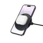 Ασύρματος Φορτιστής Hoco CW62 Peak PD15W Ultra-thin με Ψηφιακή Ένδειξη Φόρτισης 1.2m Μαύρος - Image 3
