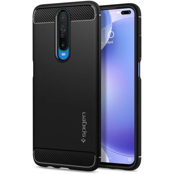 Spigen Rugged Armor Back Cover Σιλικόνης Μαύρη (XIAOMI POCO X2 / K30) + ΔΩΡΟ TOUCHPEN
