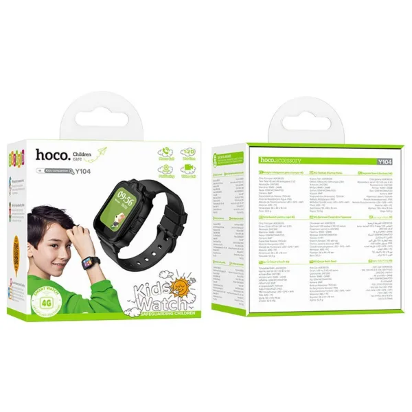 HOCO smartwatch for kids with call function 4G Y104 black μαύρο (ΔΙΑΘΕΣΙΜΟ ΣΕ 4 ΕΩΣ 10 ΗΜΕΡΕΣ) .