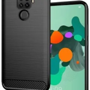 Θήκη Carbon Σιλικόνης Μαύρη Αντι-Ολισθητική Back Cover (HUAWEI MATE 30 LITE) + ΔΩΡΟ TOUCHPEN
