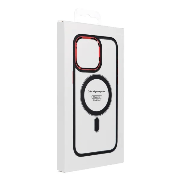 Θήκη MagSafe για iPhone 17 PRO MAX Color Edge, συμβατή με MagSafe, μαύρο/κόκκινο - Image 4