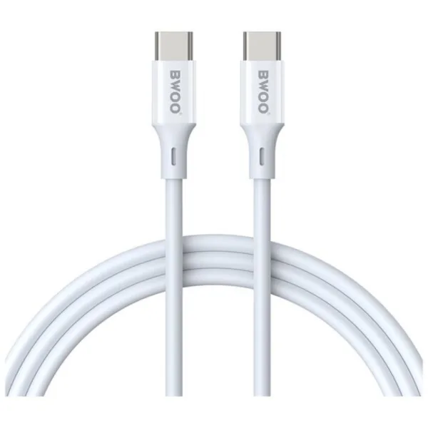 Καλώδιο Φόρτισης Bwoo BO-X282CC-2M USB-C to USB-C 60W  2m Λευκό + ΔΩΡΟ TOUCHPEN