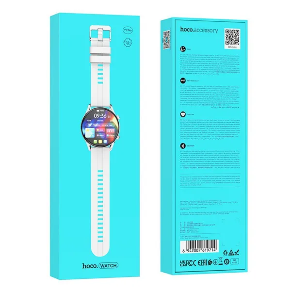 Smartwatch έξυπνο ρολόι EOL HOCO με λειτουργία κλήσης Y7 Pro ασημί