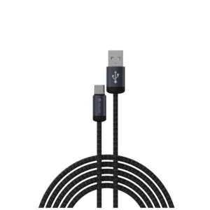 Devia EC649 Καλώδιο Φόρτισης Ενισχυμένο USB-A Σε Type-C 1M Μαύρο + ΔΩΡΟ TOUCHPEN