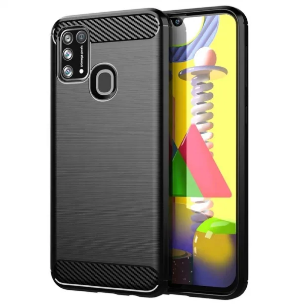 Θήκη Carbon Σιλικόνης Μαύρη Αντι-Ολισθητική Back Cover (SAMSUNG M31) + ΔΩΡΟ TOUCHPEN Θήκη Carbon Σιλικόνης Μαύρη Αντι-Ολισθητική Back Cover (SAMSUNG M31) + ΔΩΡΟ TOUCHPEN