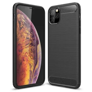 Θήκη Carbon Σιλικόνης Μαύρη Αντι-Ολισθητική Back Cover (IPHONE 12 MINI) + ΔΩΡΟ TOUCHPEN