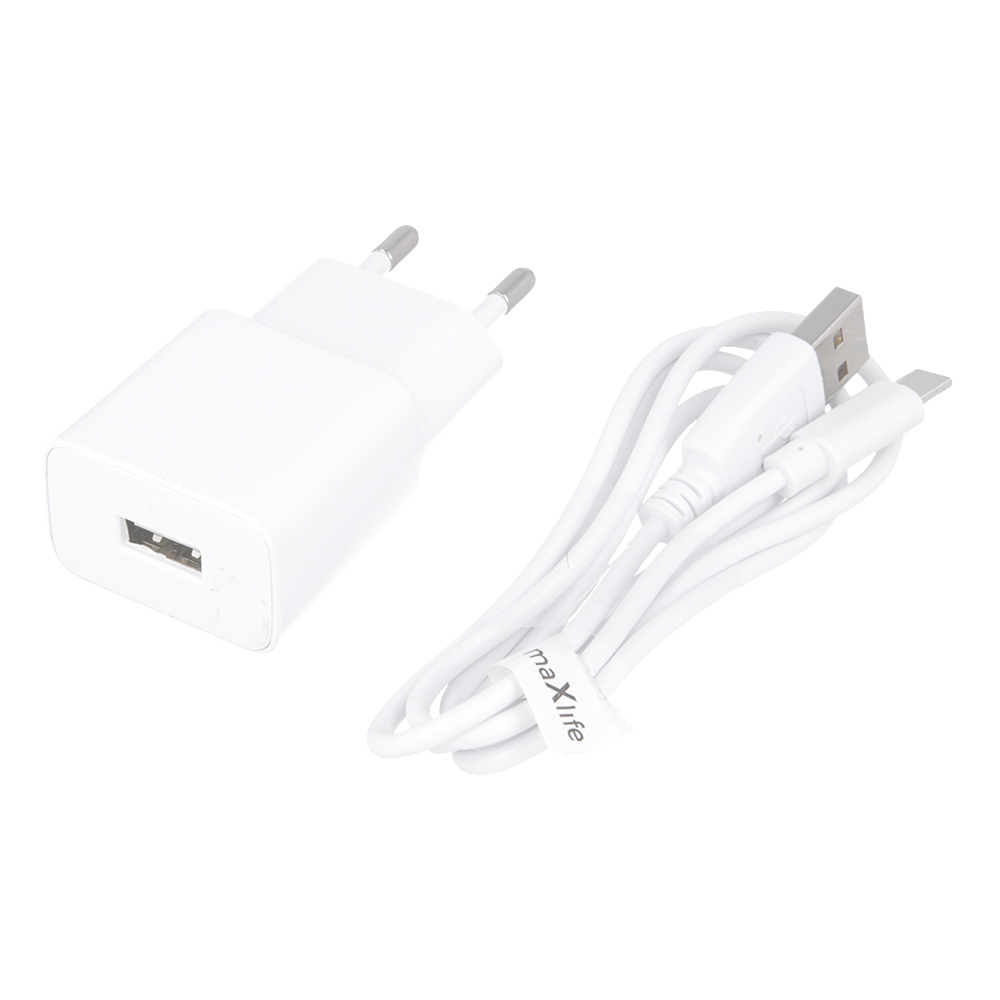 Φορτιστής Maxlife MXTC-01 Με Καλώδιο Type-C 2.1A 1M Λευκός + ΔΩΡΟ TOUCHPEN