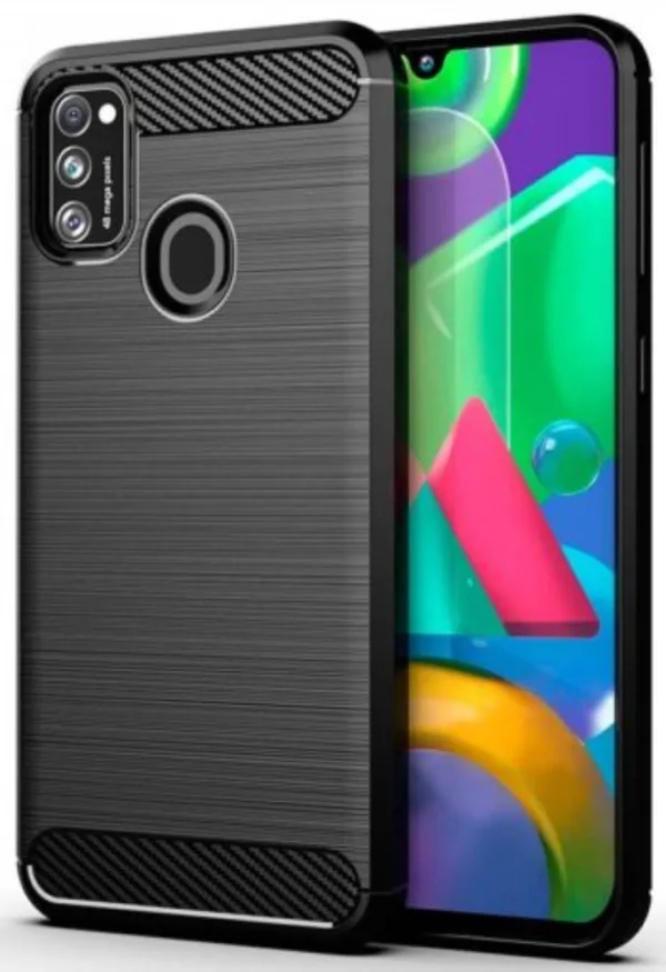 Θήκη Carbon Σιλικόνης Μαύρη Αντι-Ολισθητική Back Cover (SAMSUNG M30S) + ΔΩΡΟ TOUCHPEN