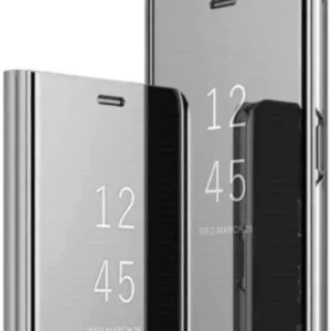 Θήκη Βιβλίο Καθρέφτης Clear View Ασημί Με Stand (SAMSUNG A9 2018) + ΔΩΡΟ TOUCHPEN