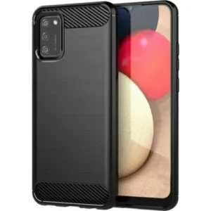 Θήκη Carbon Σιλικόνης Μαύρη Αντι-Ολισθητική Back Cover (SAMSUNG A02S) + ΔΩΡΟ TOUCHPEN