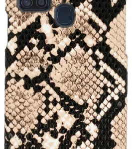 Vennus Snake Case Leather Σκληρή Θήκη Καφέ (SAMSUNG A41) + ΔΩΡΟ TOUCHPEN