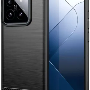 Θήκη Carbon Σιλικόνης Μαύρη Αντι-Ολισθητική Back Cover (XIAOMI MI 14) + ΔΩΡΟ TOUCHPEN