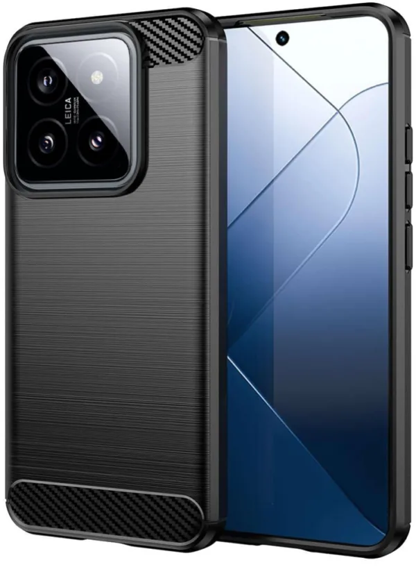 Θήκη Carbon Σιλικόνης Μαύρη Αντι-Ολισθητική Back Cover (XIAOMI MI 14) + ΔΩΡΟ TOUCHPEN